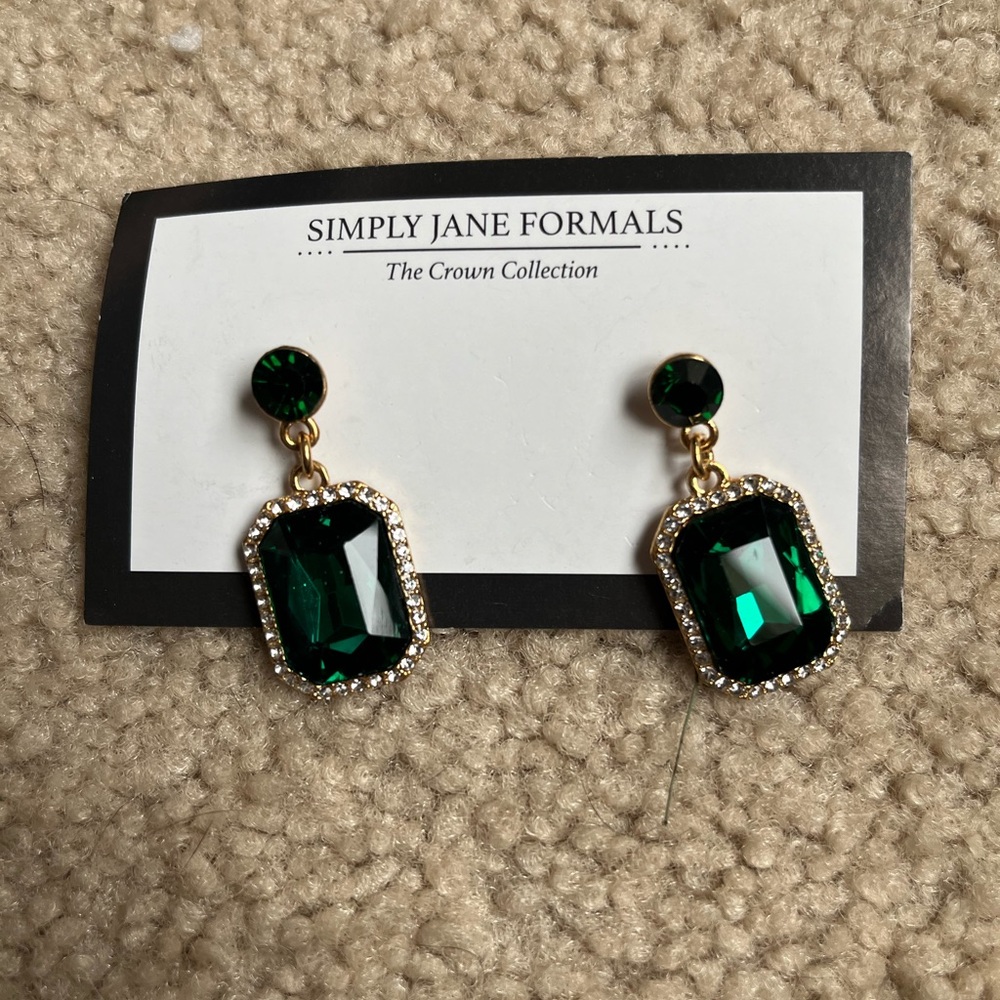 Green Emerald Drop Earrings